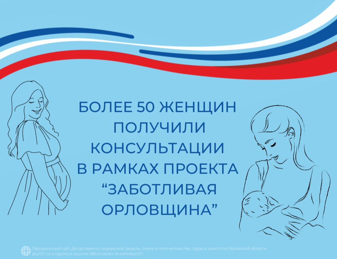 Более 50 женщин получили консультации в рамках проекта "Заботливая Орловщина"