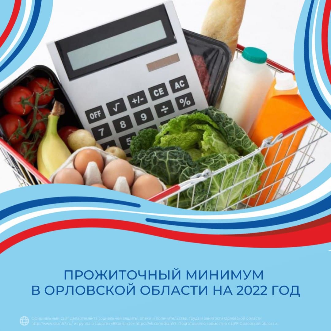 Прожиточный минимум в Орловской области на 2022 год