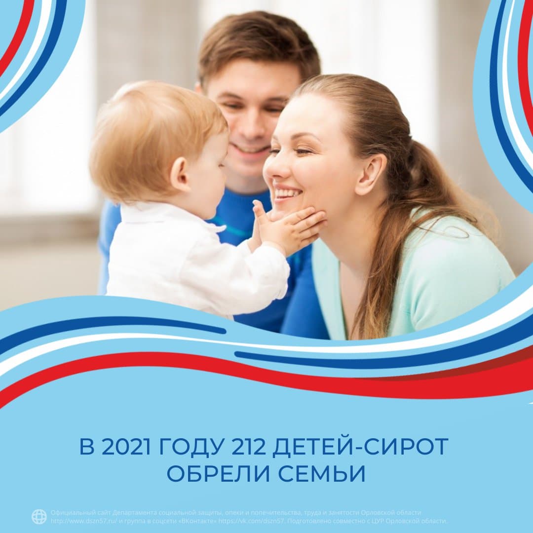 В 2021 году 212 детей-сирот обрели семью