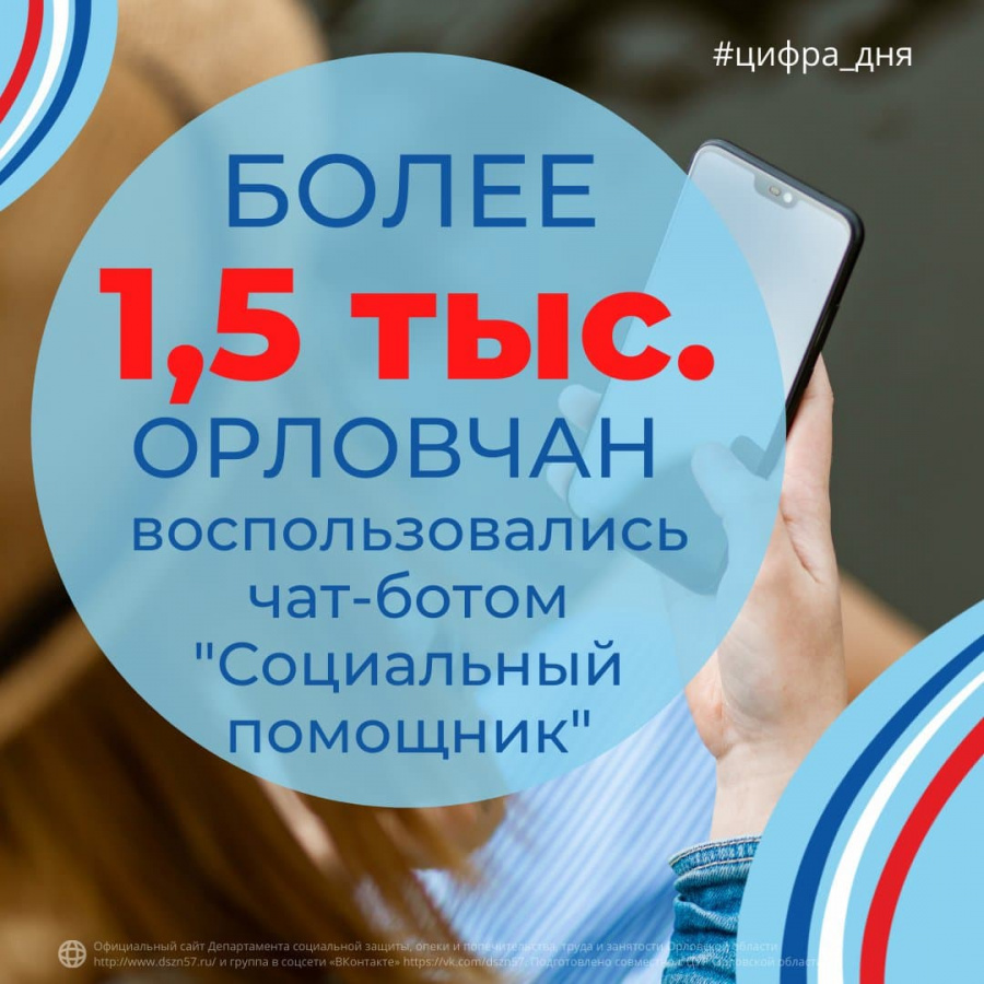 Более 1.5 тысяч орловчан воспользовались чат-ботом "Социальный помощник"