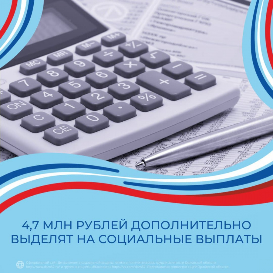 4.7 млн рублей дополнительно выделят на социальные выплаты