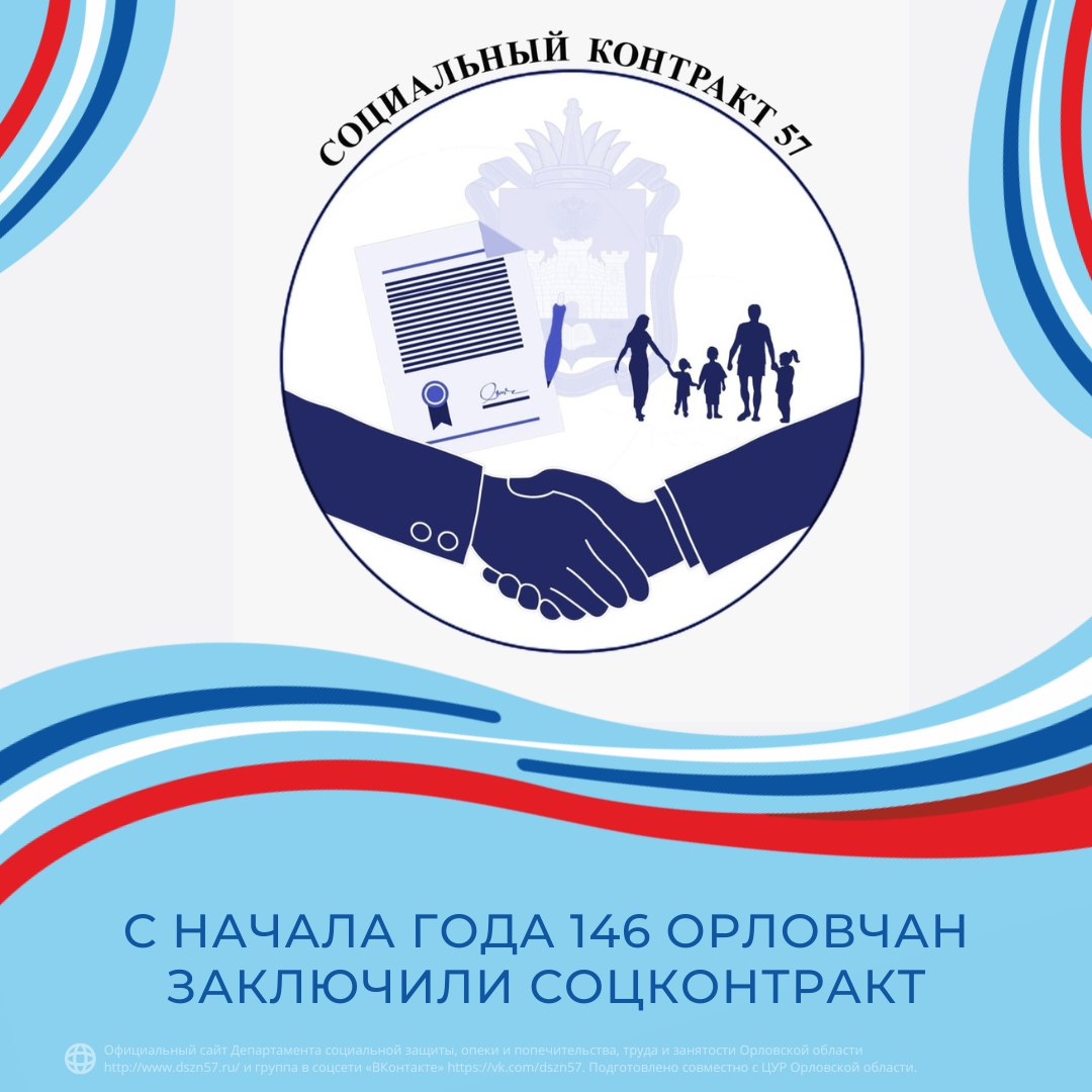 С начала года 146 орловчан заключили соцконтракт